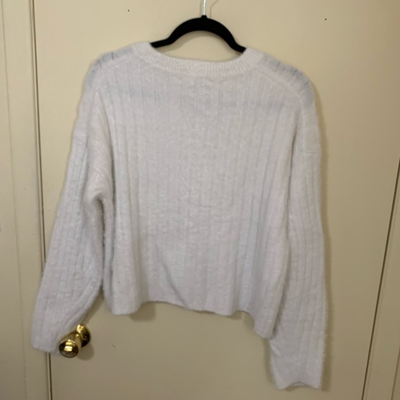 Fluffy White Sweater - Picture 6 of 8
